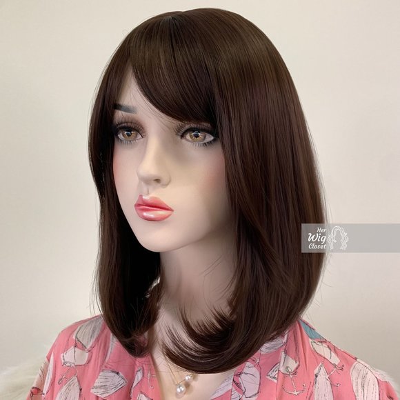 Dark Brown Bob Wig with Bangs | Mothers Day Gift | Zara - Picture 2 of 4